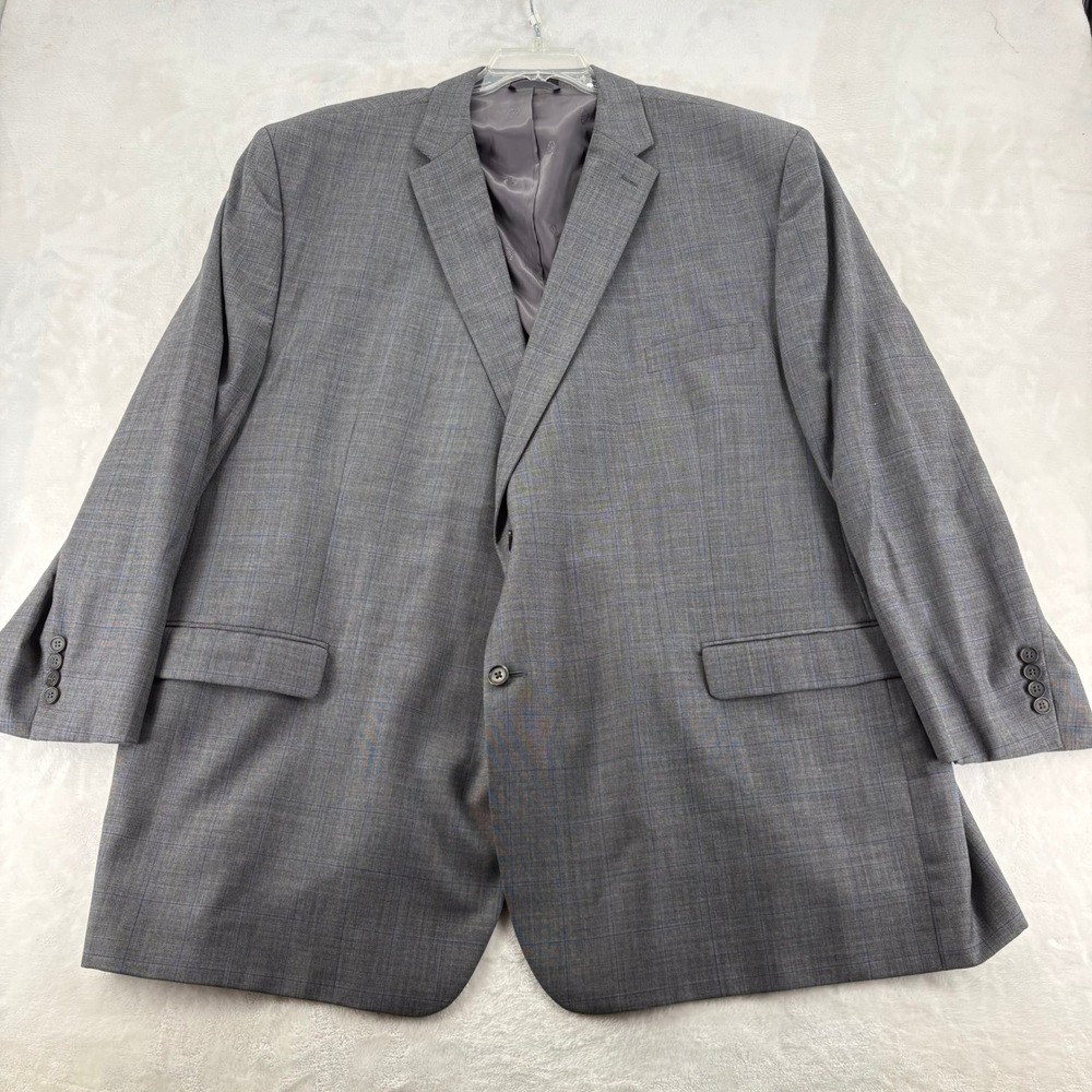Lauren Ralph Lauren Blazer Mens 56L Gray Plaid 100% Wool Big Tall Sport Coat